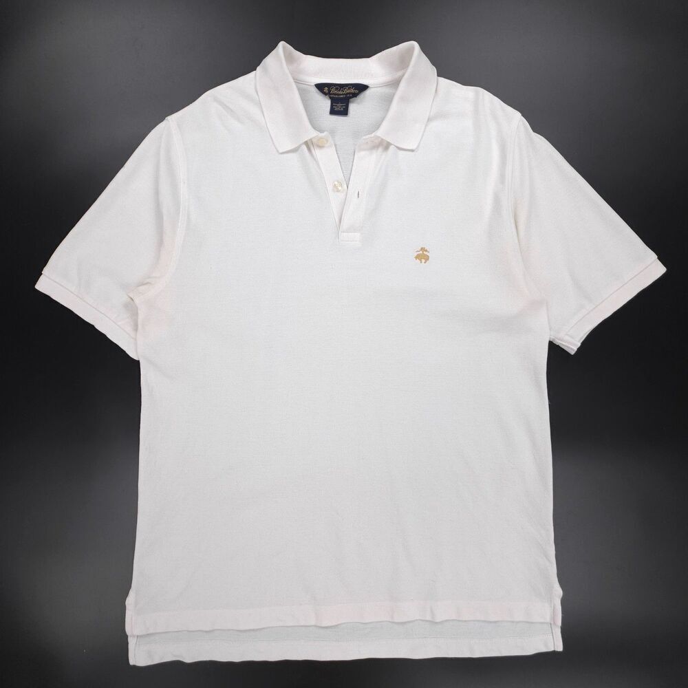 BROOKS BROTHERS Performance Knit Polo White Old Money Golf Quiet Luxury Preppy